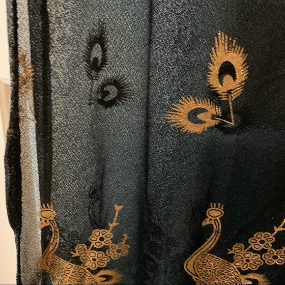 New Black and Gold Peacock Scarf - Picture 2 of 6